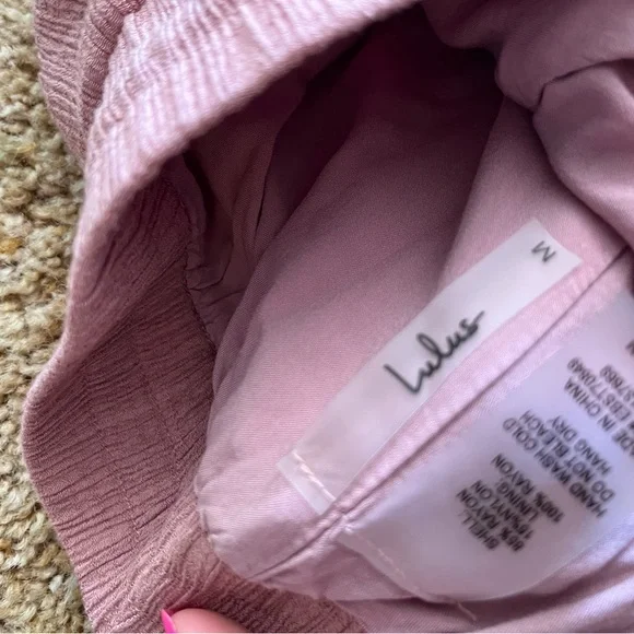 Lulu's Mauve Off-Shoulder Wide Leg Jumpsuit - Picture 5 of 5